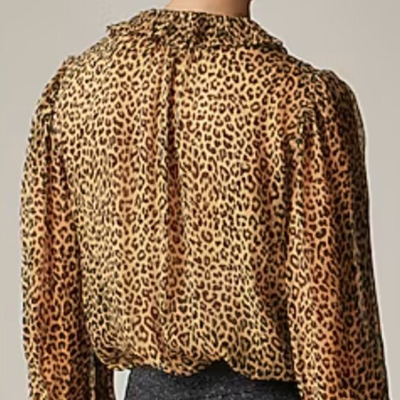 NWT JCrew Leopard Print Blouse Shirt Size 2 - Picture 4 of 5